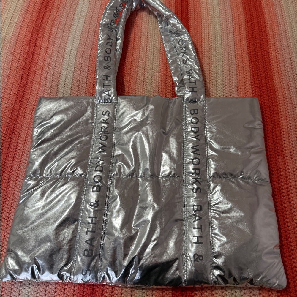 Bath & Body Works Shiny Silver Tote